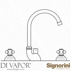 Signorini 90073410 Three-Hole Basin Mixer with Swivel Spout Provided with Pop-Up Waste Set Spare Parts