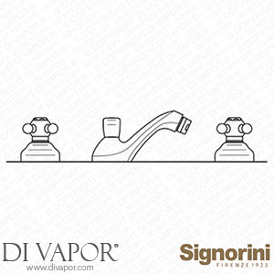 Signorini 90074400 Three-Hole Bidet Mixer Provided with Pop-Up Waste Set Spare Parts
