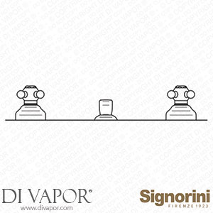 Signorini 90074500 Three-Hole Bidet Mixer - with No Jet Spout - Provided with Pop-Up Waste Set Spare Parts