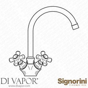 Signorini 90083210 One Hole Basin Mixer with Swivel Spout Provided with Pop-Up Waste Set Spare Parts