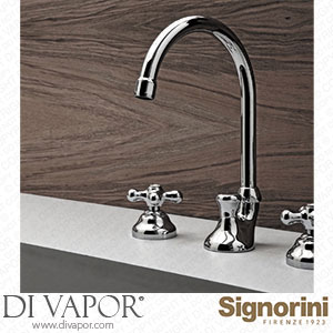 Signorini 90173410 Three-Hole Basin Mixer with Swivel Spout Provided with Pop-Up Waste Set Spare Parts