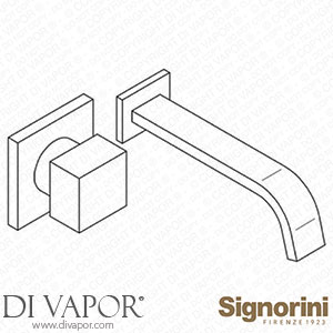 Signorini 90242100.PE External Part Basin Mixer - 180Mm Spout - for Built-In Part Cod. 90 00 0240 Spare Parts