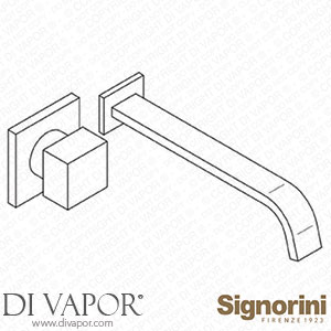 Signorini 90242101.PE External Part Basin Mixer - 240Mm Spout - for Built-In Part Cod. 90 00 0240 Spare Parts