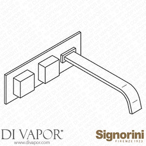 Signorini 90242201.PE External Part Basin Group - 240Mm Spout - for Built-In Part Cod. 90 00 0242 Spare Parts