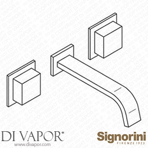 Signorini 90242300.PE External Part Basin Group - 180Mm Spout - for Built-In Part Cod. 90 00 0770 Spare Parts