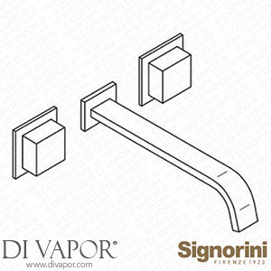 Signorini 90242301.PE External Part Basin Group - 240Mm Spout - for Built-In Part Cod. 90 00 0770 Spare Parts