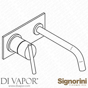 Signorini 90262000.PE External Part Basin Mixer - 180Mm Spout - for Built-In Part Cod. 90 00 0240 Spare Parts