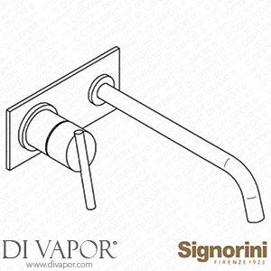 Signorini 90262001.PE External Part Basin Mixer - 240Mm Spout - for Built-In Part Cod.90 00 0240 Spare Parts