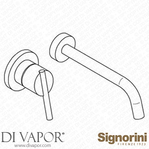 Signorini 90262100.PE External Part Basin Mixer - 180Mm Spout - for Built-In Part Cod.90 00 0240 Spare Parts