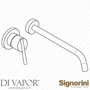 Signorini 90262101.PE External Part Basin Mixer - 240Mm Spout - for Built-In Part Cod.90 00 0240 Spare Parts