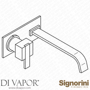 Signorini 90272001.PE External Part Basin Mixer - 240Mm Spout - for Built-In Part Cod.90 00 0240 Spare Parts