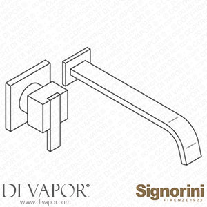 Signorini 90272101.PE External Part Basin Mixer - 240Mm Spout - for Built-In Part Cod.90 00 0240 Spare Parts