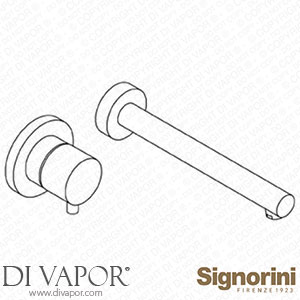 Signorini 90282100.PE External Part Basin Mixer - 200Mm Spout - for Built-In Part Cod. 90 00 0240 Spare Parts