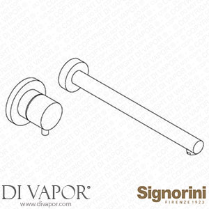 Signorini 90282101.PE External Part Basin Mixer - 250Mm Spout - for Built-In Part Cod. 90 00 0240 Spare Parts