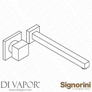 Signorini 90292101.PE External Part Basin Mixer - 250Mm Spout - for Built-In Part Cod. 90 00 0240 Spare Parts