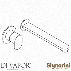 Signorini 90322101.PE External Part Basin Mixer - 240Mm Spout - for Built-In Part Cod. 90 00 0252 Spare Parts