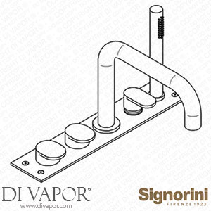 Signorini 90327500 Deck Mounted Bath Group Provided with Jet Spout Spare Parts