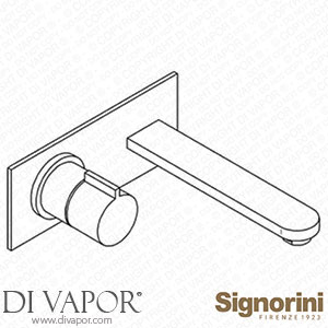 Signorini 90432000.PE External Part Basin Mixer - 180Mm Spout - for Built-In Part Cod. 90 00 252 Spare Parts