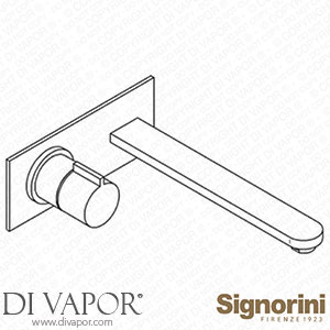 Signorini 90432001.PE External Part Basin Mixer -240Mm Spout - for Built-In Part Cod. 90 00 0252 Spare Parts