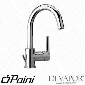 Paini 90CR250 Le Mans Single Lever Basin Mixer with Tube Swivel Spout 1