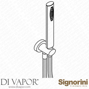 Signorini 91450401 Wall Mounted Abs Elliptical Hand Shower Set with Water Intake Spare Parts