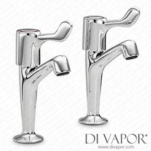 Heatrae Sadia 95.970.323 Pack M 2 x Chrome Elbow Pillar Taps with 1/4 Turn Lever Spare Parts