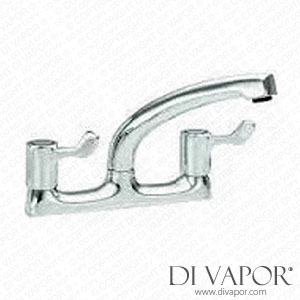 Heatrae Sadia 95.970.325 Pack Q Chrome Two Hole Elbow Mixer Tap with 1/4 Turn Lever Spare Parts