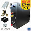 9kW Steam Generator Kit for Steam Room | Steam Generator 220V | Control panel | 1 Metre Steam Pipe
