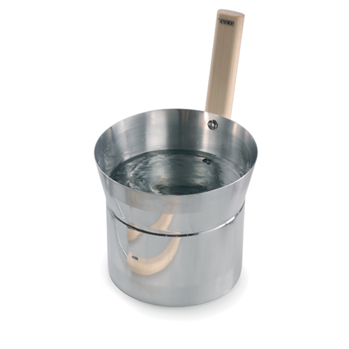 Tylo Blonde Stainless Steel Sauna Bucket with Wooden Handle