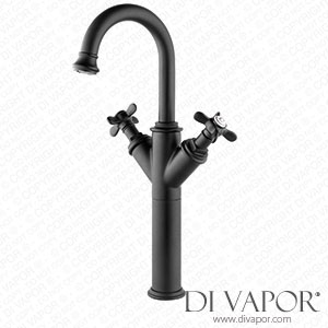 Better Bathrooms A1/BeBa_25967 Grade A1 - Tall Black Double Lever Basin Mixer Tap - Camden Spare Parts