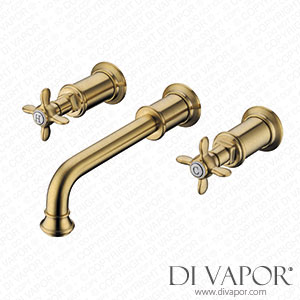 Better Bathrooms A1/BeBa_25973 Grade A1 - Wall Mounted Brass Double Lever Basin Mixer Tap - Camden Spare Parts