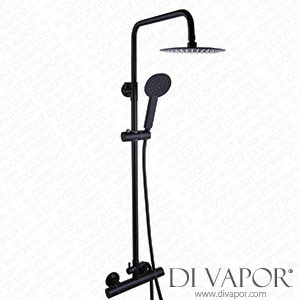 Better Bathrooms A1/BeBa_27789 Grade A1 - Black Thermostatic Mixer Bar Shower with Round Overhead & Handset - Arissa Spare Parts