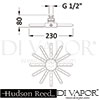 Hudson Reed A3027 A3220 Cloudburst Fixed Head Spare Parts Diagram