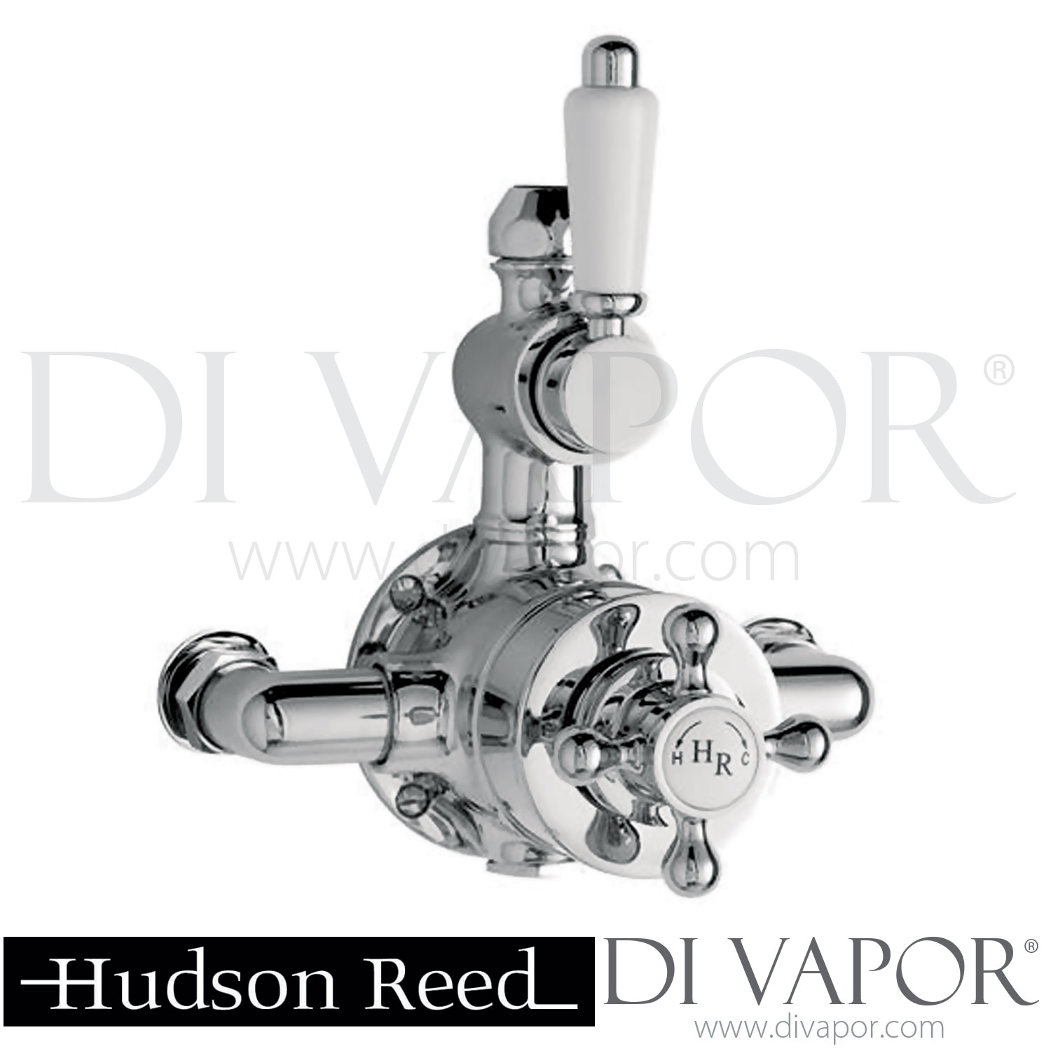 Hudson Reed Traditional Twin Valve With Rigid Riser Kit & Shower  