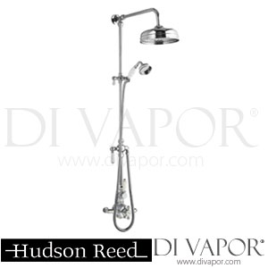 Hudson Reed A3099E-AM312 Traditional Twin Exposed Thermostatic Shower Valve with Victorian rigid riser kit with diverter and 8