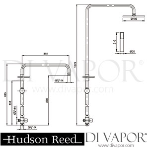 Hudson Reed A3113 Telescopic Riser Kit Shower Spare Parts