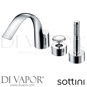 Sottini A3669AA Artefact Single Lever 3 Taphole Bath Shower Mixer with Shower Kit Spare Parts