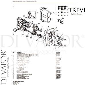 Sottini A3670AA Artefact Dual Control Built-In Thermostatic Shower Valve Spare Parts