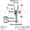 Ideal A4592AA Attitude Single Lever Basin Mixer Tap Dimensions