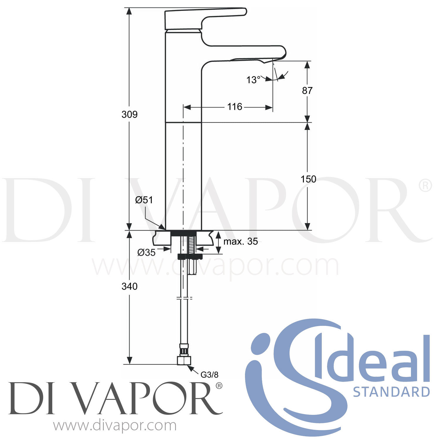 Ideal Standard A4600AA Attitude One Hole Basin Mixer Vessel Tap Spare Parts