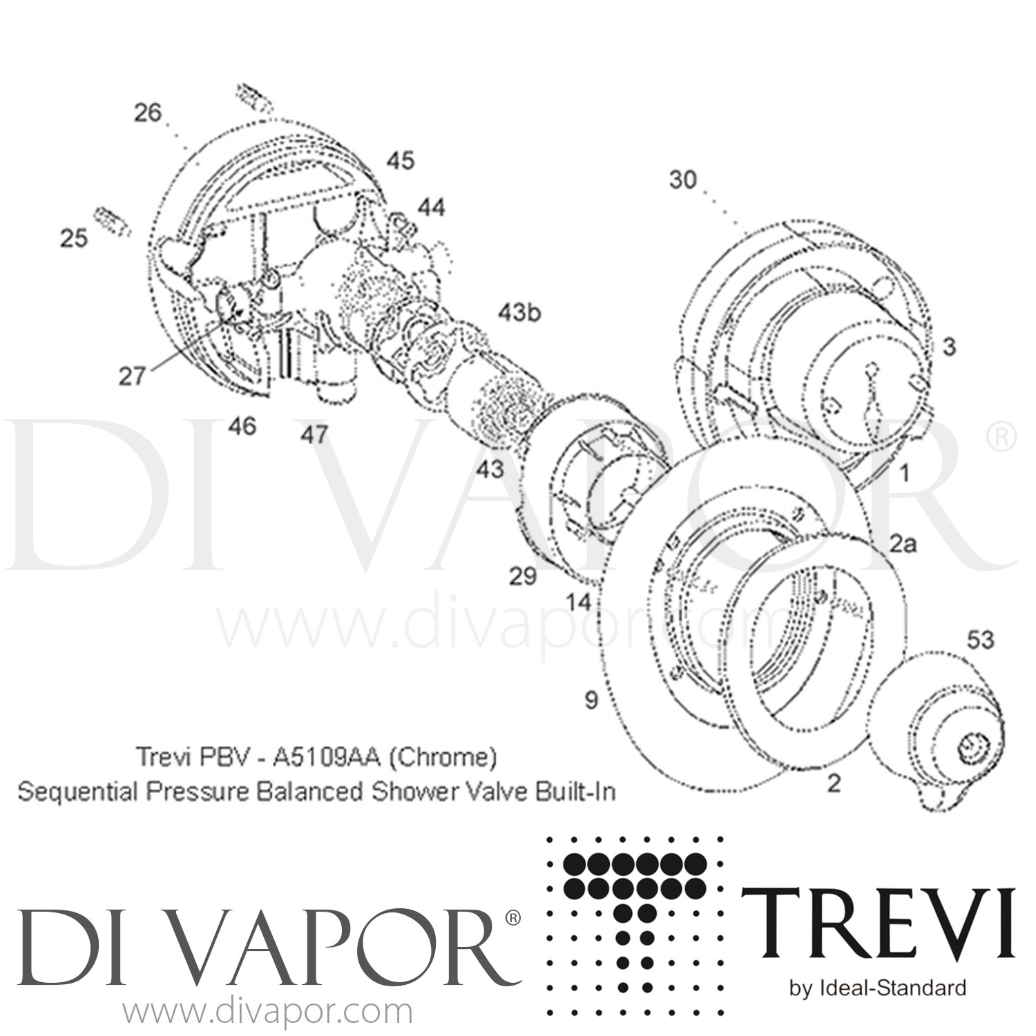 Trevi A5109AA PBV Shower Valve Spare Parts