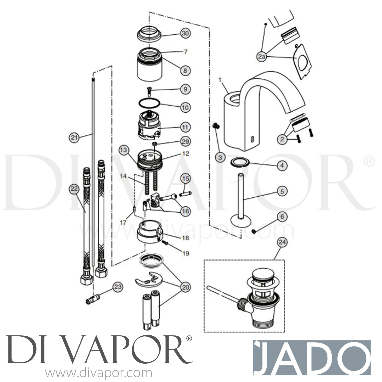 Jado Glance Single Lever Basin Mixer Tap Spare Parts A5331AA GEN1