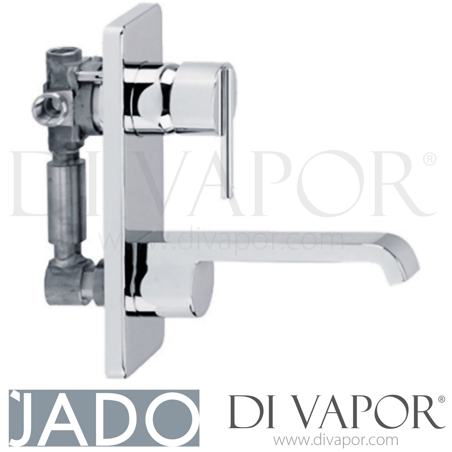 Jado A5406AA Glance Single Lever Wall Mounted Basin Mixer with 20cm