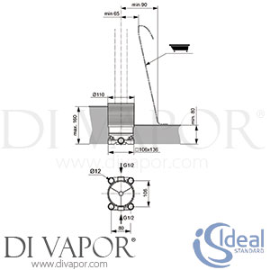 Ideal Standard A6133NU Floor Standing Bath Shower Mixers First Fix Kit Spare Parts