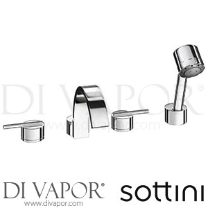 Sottini Mazaro Bath Shower Mixer 4 Hole Dual Control Hand Shower Bath Spout Spare Parts A6477AA GEN1
