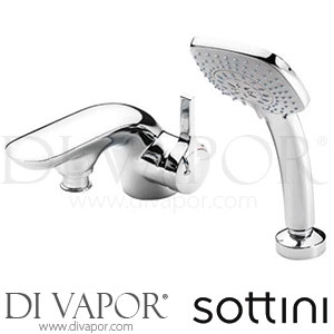 Sottini Paglia Single Lever 1 Hole Bath Shower Mixer with Retractable Hose Spare Parts A6499AA GEN1