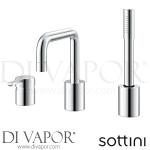 Sottini A6511AA Ciane Bath Shower Mixer 3 Hole with Spout and Pull Out Handspray Spare Parts