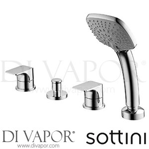 Sottini Lambro 4 Hole Bath Shower Mixer with Pull Out Handspray No Spout Spare Parts A6521AA GEN1