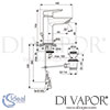 Ideal Standard Tesi 1 Hole Basin Mixer for Low Pressure Tap Dimensions