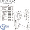 Ideal Standard Tesi One Hole Basin Mixer Bluestart No Pop-Up Waste Spares